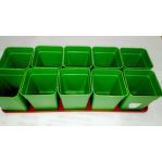 Рассадные стаканы 0,9 литра коричневые 10шт+поддон