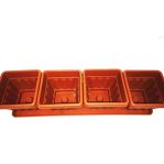 Рассадные стаканы коричневые 4шт+поддон 12*45см